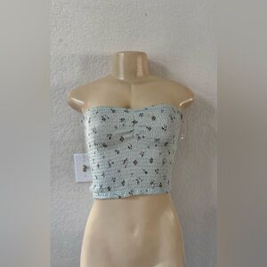 Chic Floral Strapless Crop Top tube sexy beach boho party night